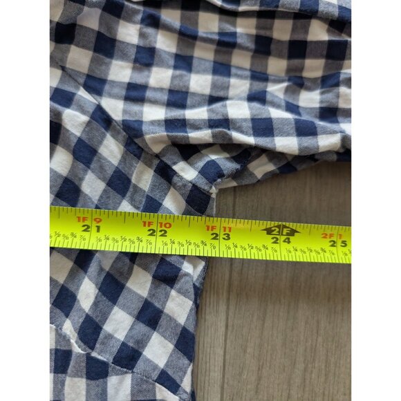 Talbots 1X Womens Blue & White Gingham Button-Down Shirt With Polka Dot Trim - Picture 7 of 7